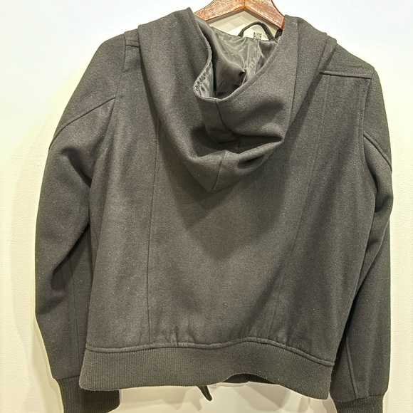 Black wool blend HONEE bomber jacket. - Picture 9 of 14